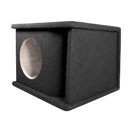 QPower - 8 Inch Single Horn Ported Subwoofer Box Enclosure, 5/8" MDF, Carpet - Black