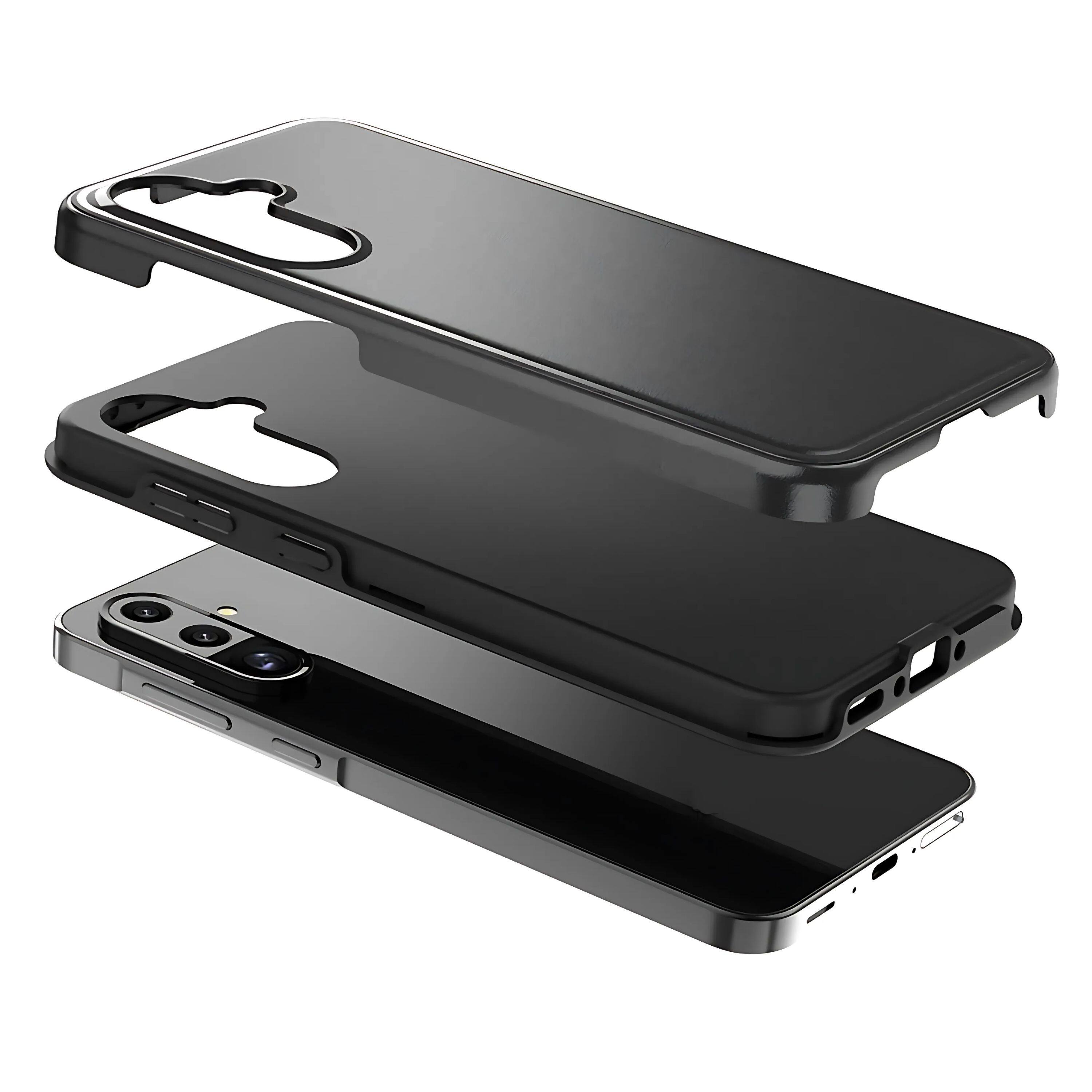 Left. Kitcheniva - Lightweight Heavy Duty Dual Layer Case For Samsung Galaxy A36 5G - Black.
