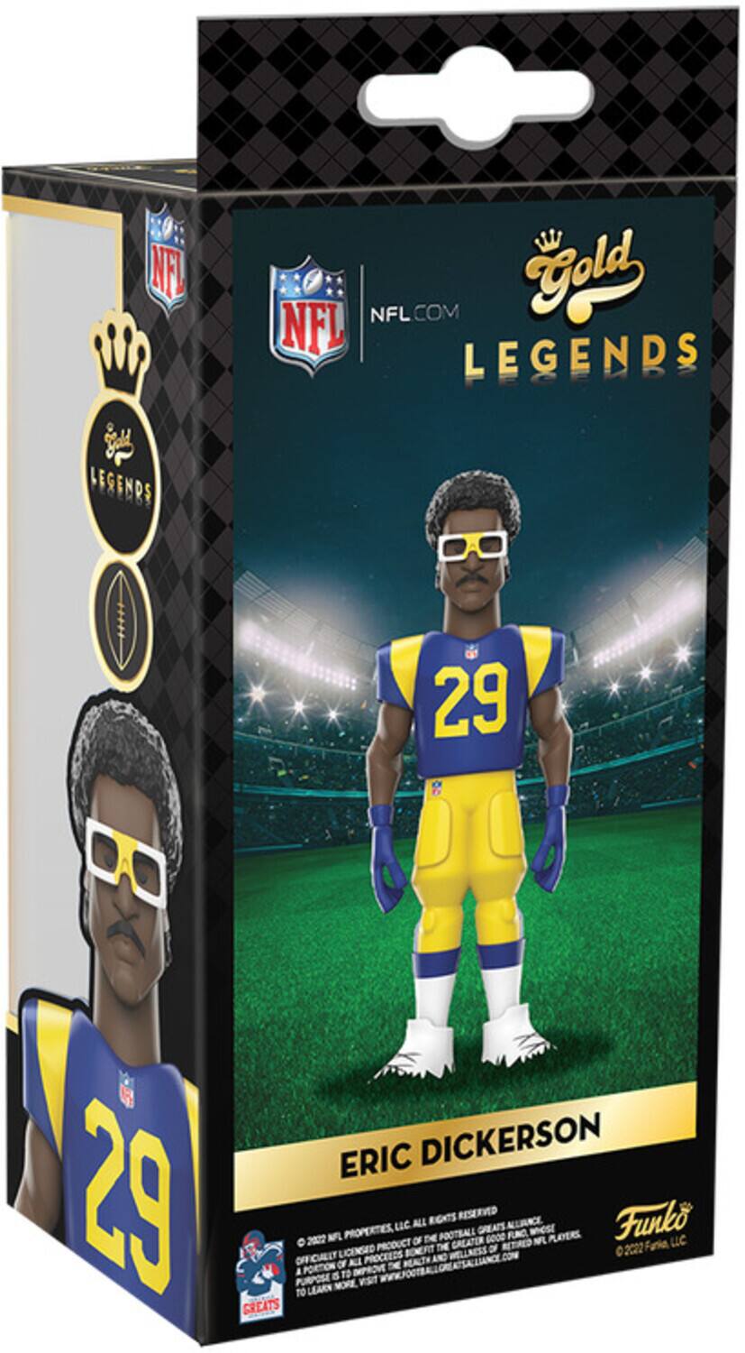 AE NFL NFL.COM Gold LEGENDS LEGENDS 29 G ERIC DICKERSON 29 PURPOSE TO OFF A PORTION 2022 LEARN CALLY MFL 8 MORE OF LICENSED PROPERTIES, ALL IMPROVE VSIT PROCEEDS WANEC PRODUCT T Lc BONERT OF ALL RIGHTS RESERVED GREATS G000 OF RETIRED ALLIANCE FURC anost NFL PLAYERS Funko 02022 Faria LC GREATS