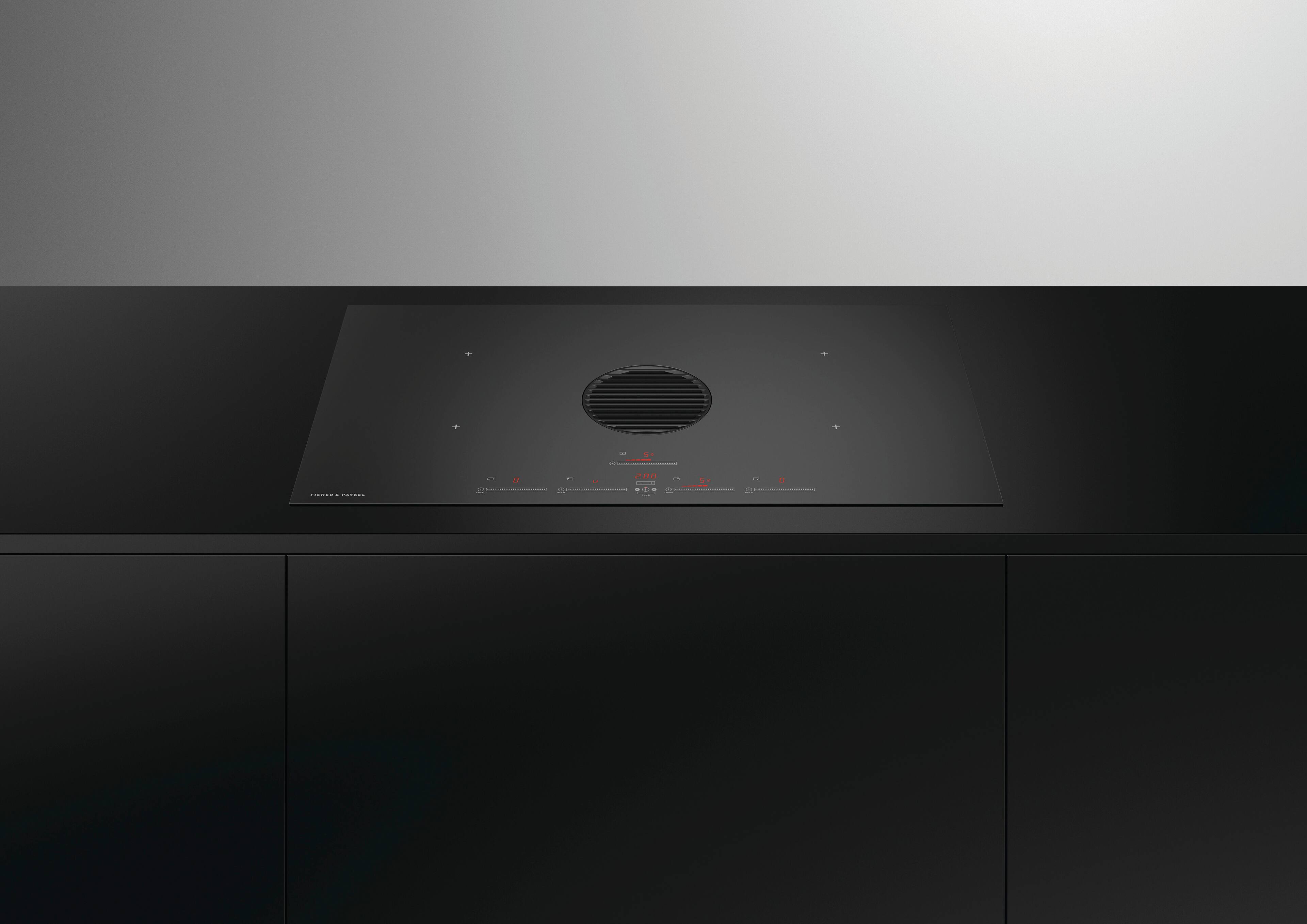 Alt View 11. Fisher & Paykel - 36" Downdraft Induction Cooktop Duct Out - Black.