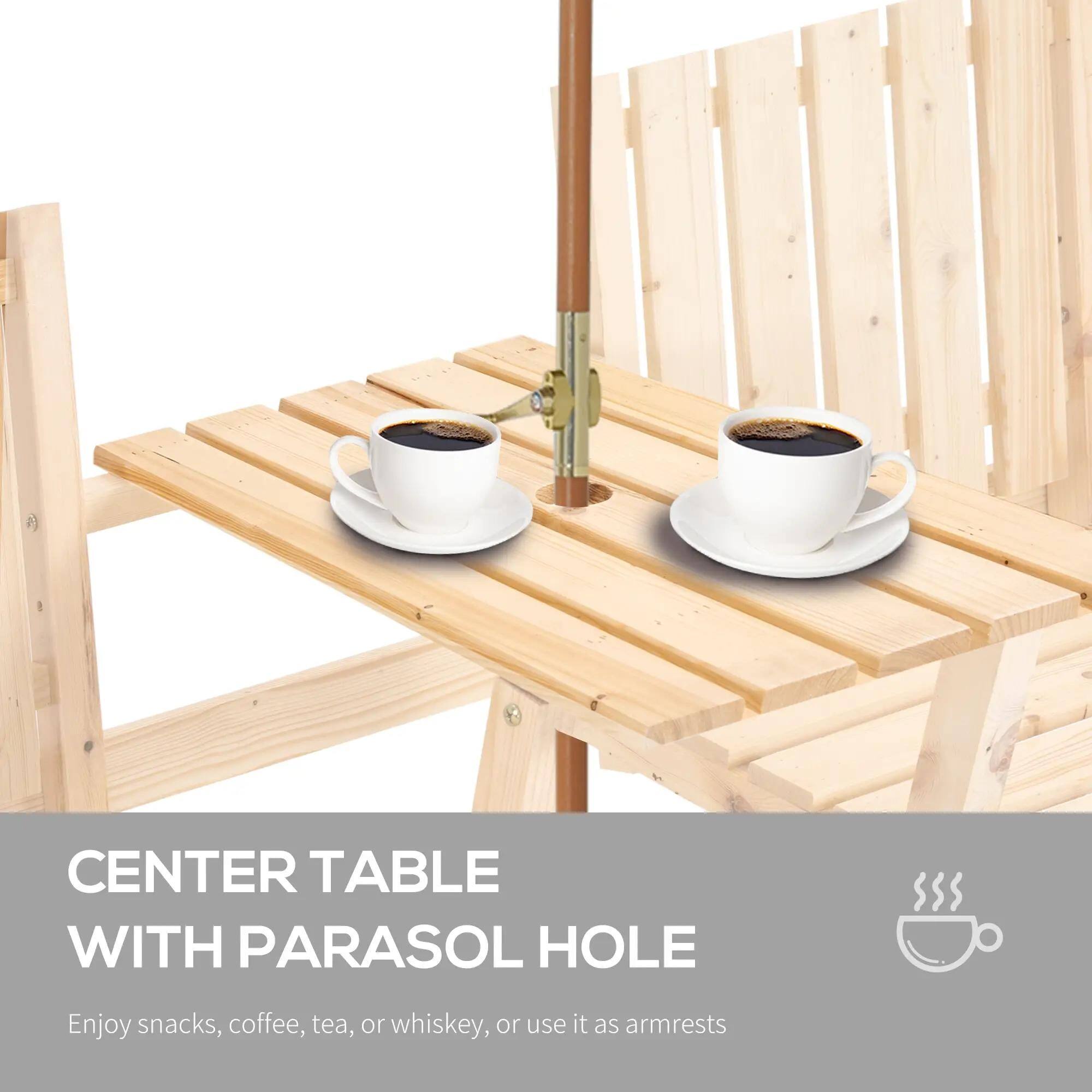 CENTER TABLE WITH PARASOL HOLE

Enjoy snacks, coffee, tea, or whiskey, or use it as armrests