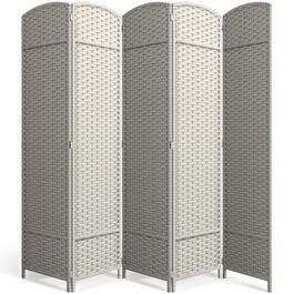 Sorbus - Extra Wide Double Hinged 5-Panels Partition Room Dividers - Beige