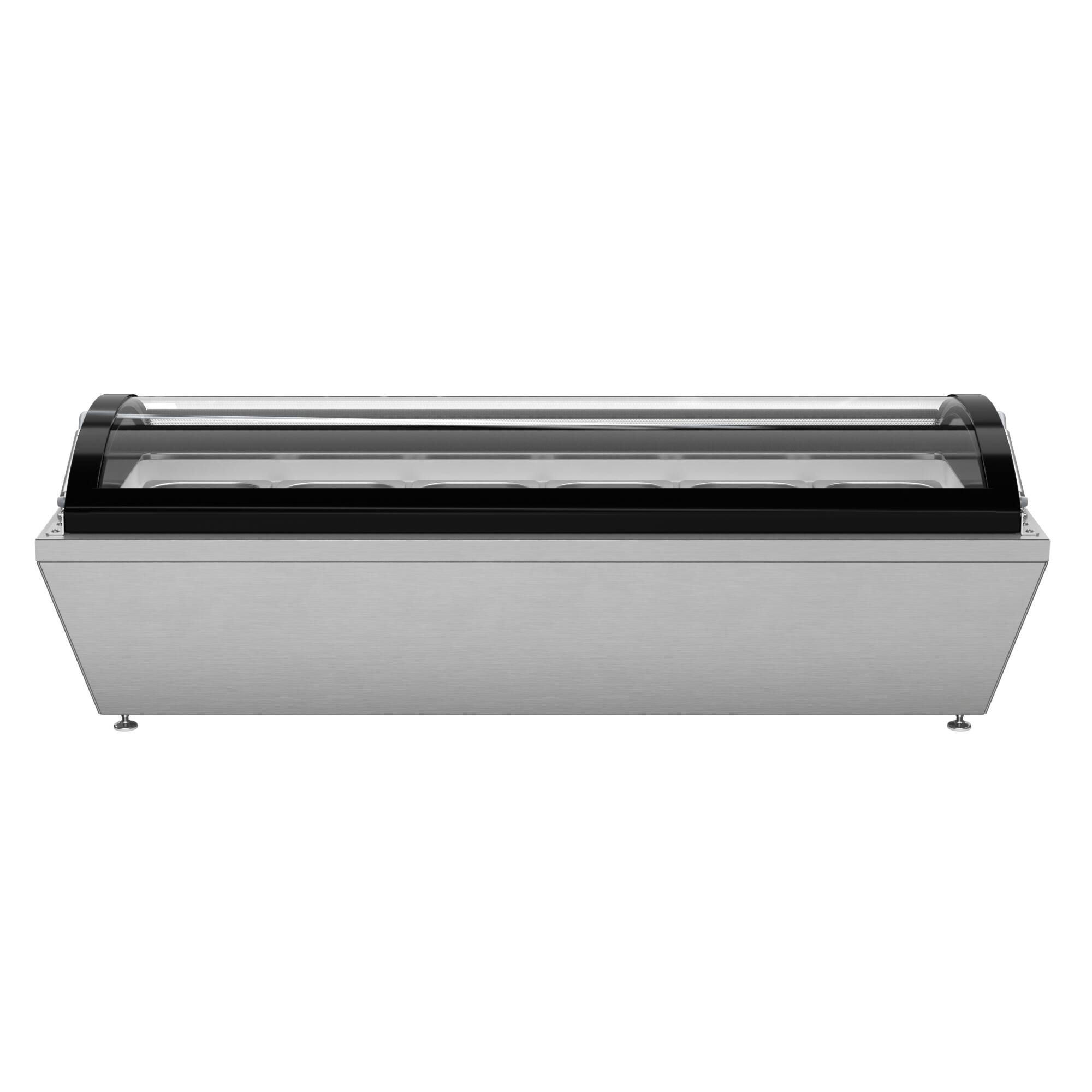 Alt View 8. Koolmore - 45 in. 6-Pan Countertop Ice Cream Display Freezer with Curved Glass Top in Stainless-Steel (KM-CGDR-6P) - Stainless-Steel and Black.