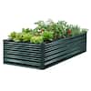 Front. VEVOR - Galvanized Raised Garden Bed, 6.67 x 3.35 x 1.51 ft, Rectangular Metal Planter Box Kit Outdoor - Dark Green.