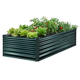 VEVOR - Galvanized Raised Garden Bed, 6.67 x 3.35 x 1.51 ft, Rectangular Metal Planter Box Kit Outdoor - Dark Green