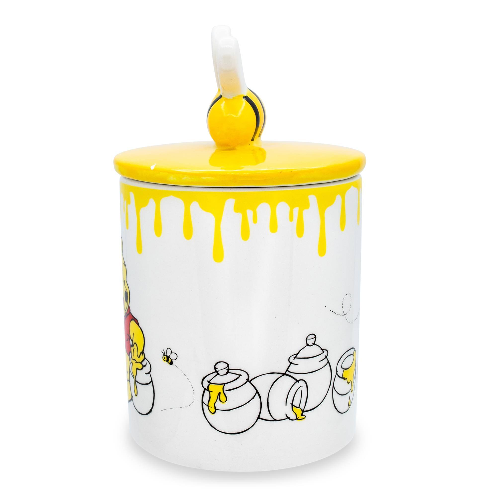 Alt View 1. Disney - Disney Winnie The Pooh Hunny Pot Ceramic Mug With Lid | Holds 18 Ounces - Yellow.