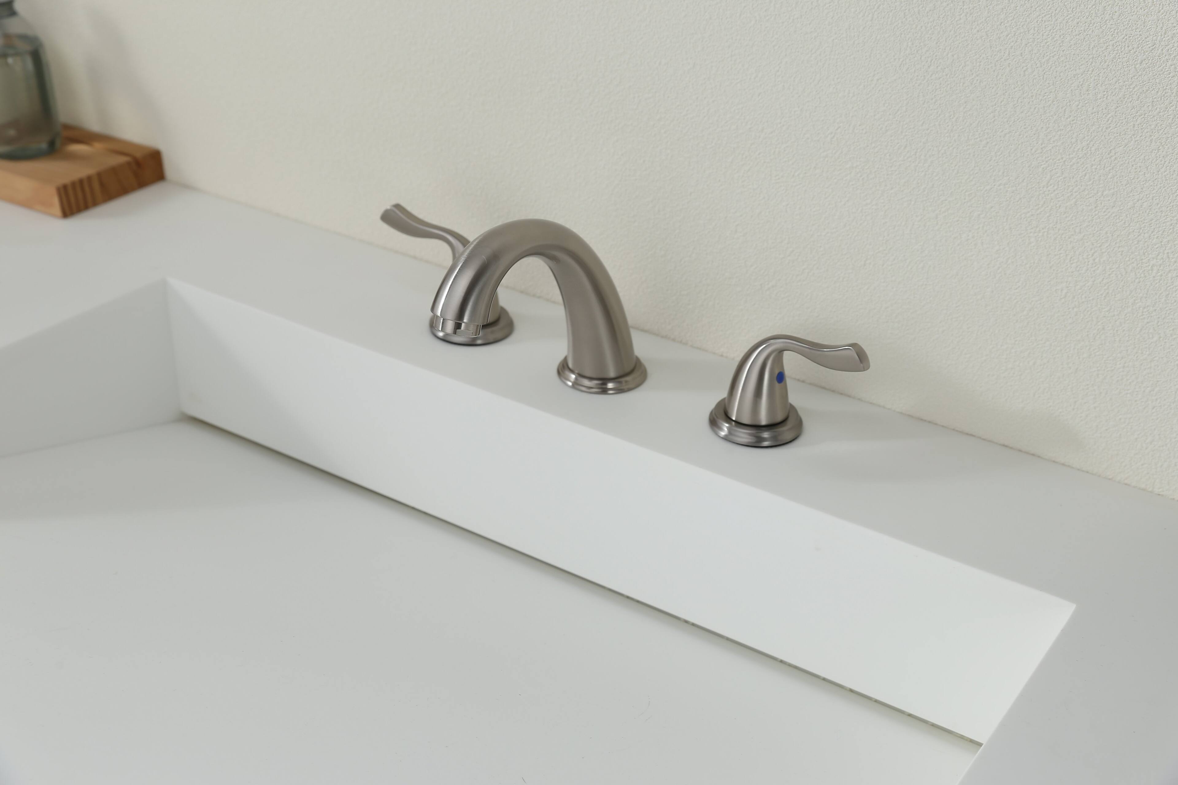 Left. Bothwa Home - Bothwa Home Bathroom Faucet For bathroom Sink  With Two Handles And Supply Lines BC008-GBN-B07 - Brushed Nickel.