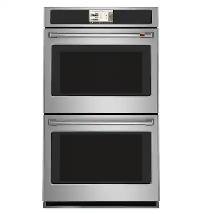 Front. Café - 30" Smart Built-In Double Electric Convection Wall Oven with Air Fry and Precision Cooking Modes - Stainless Steel.