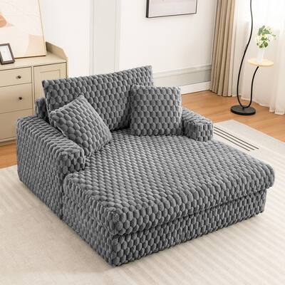 KERDOM 58'' Oversized Chaise Lounge, Living Room Plush Sofa Bed