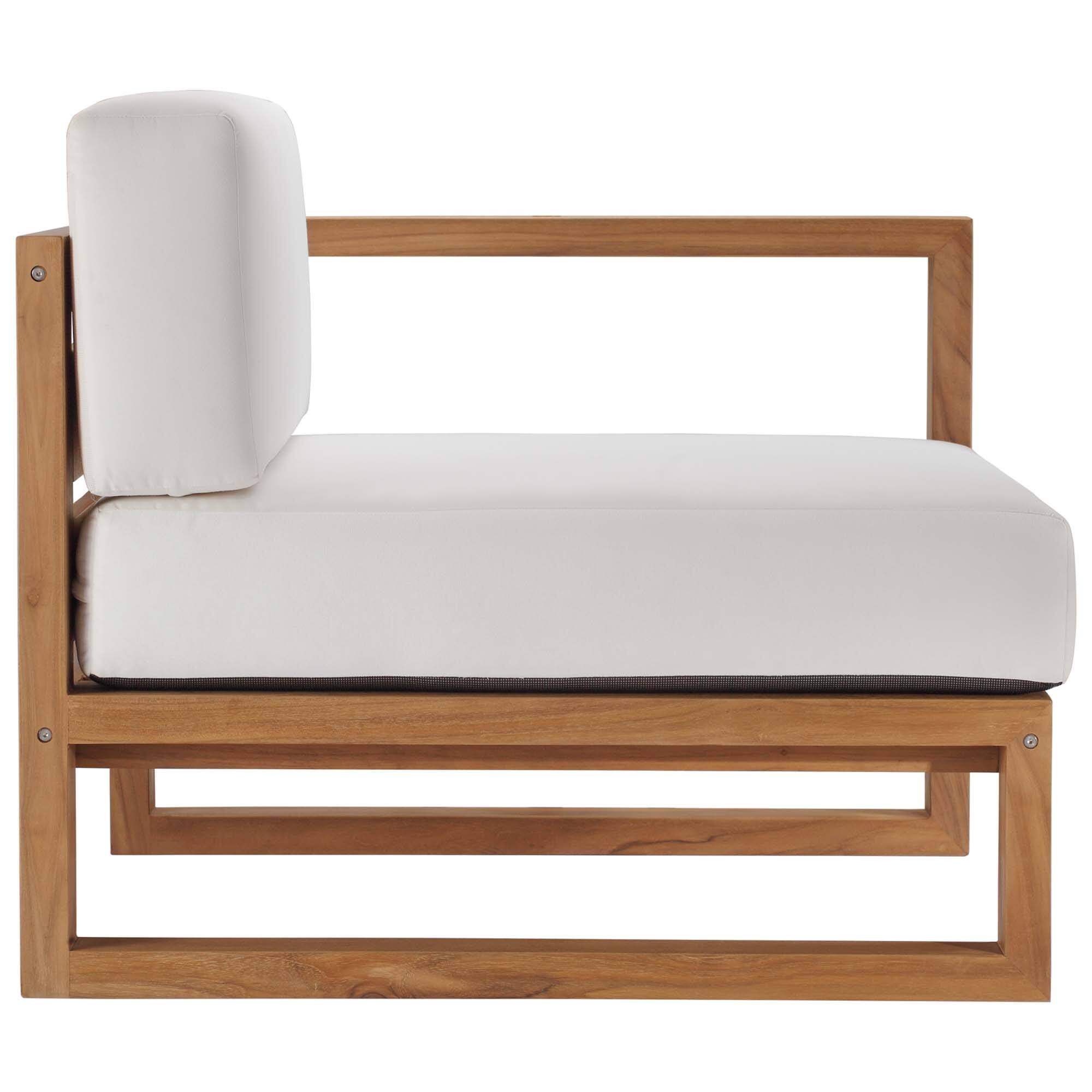 Alt View 4. Modway - Upland 3-Piece Outdoor Patio Teak Wood Sectional Sofa Set by Modway - Natural White.