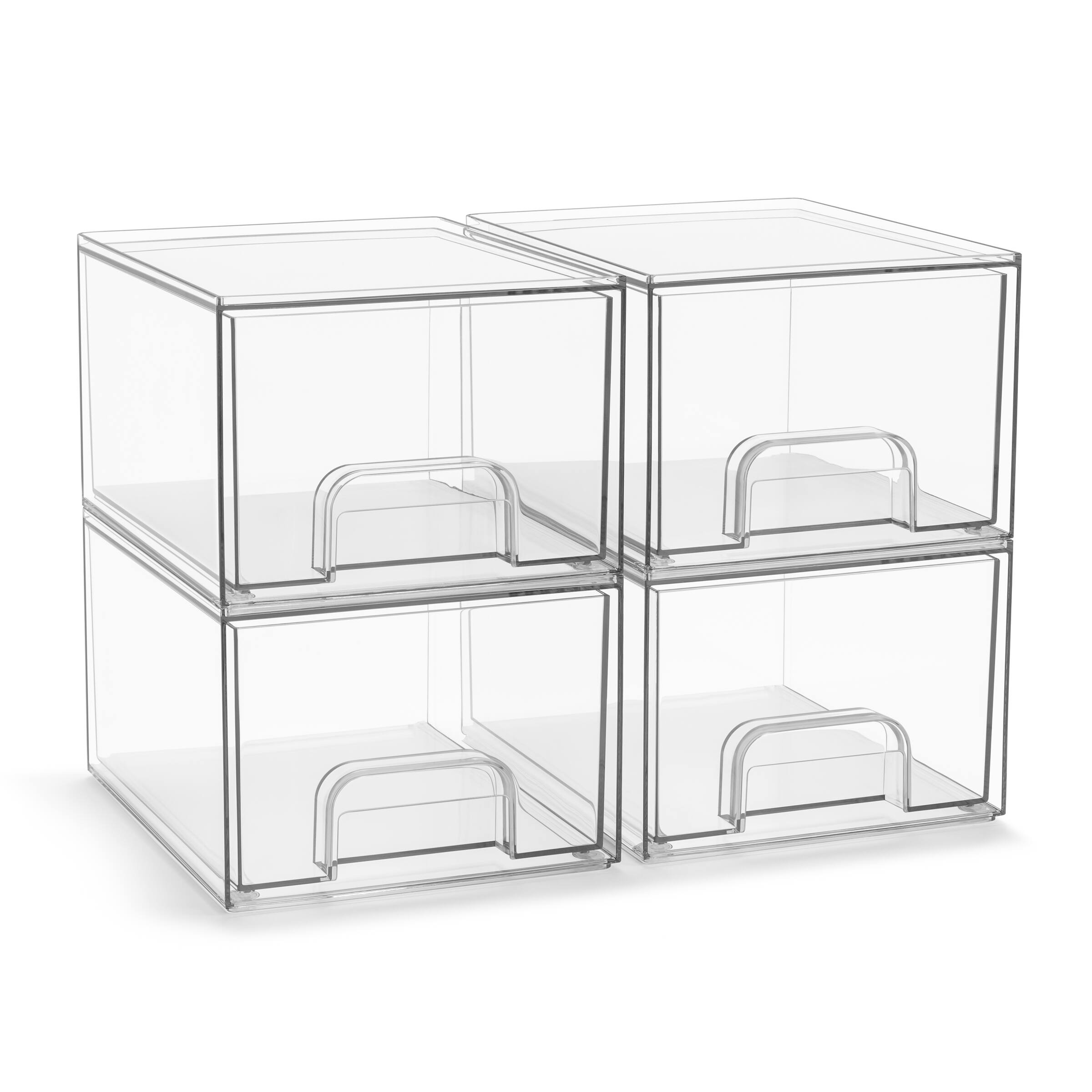 Alt View 7. Sorbus - Sorbus 4 Pack Clear Pull-Out Drawer Containers (4.4'' Tall) - Clear.