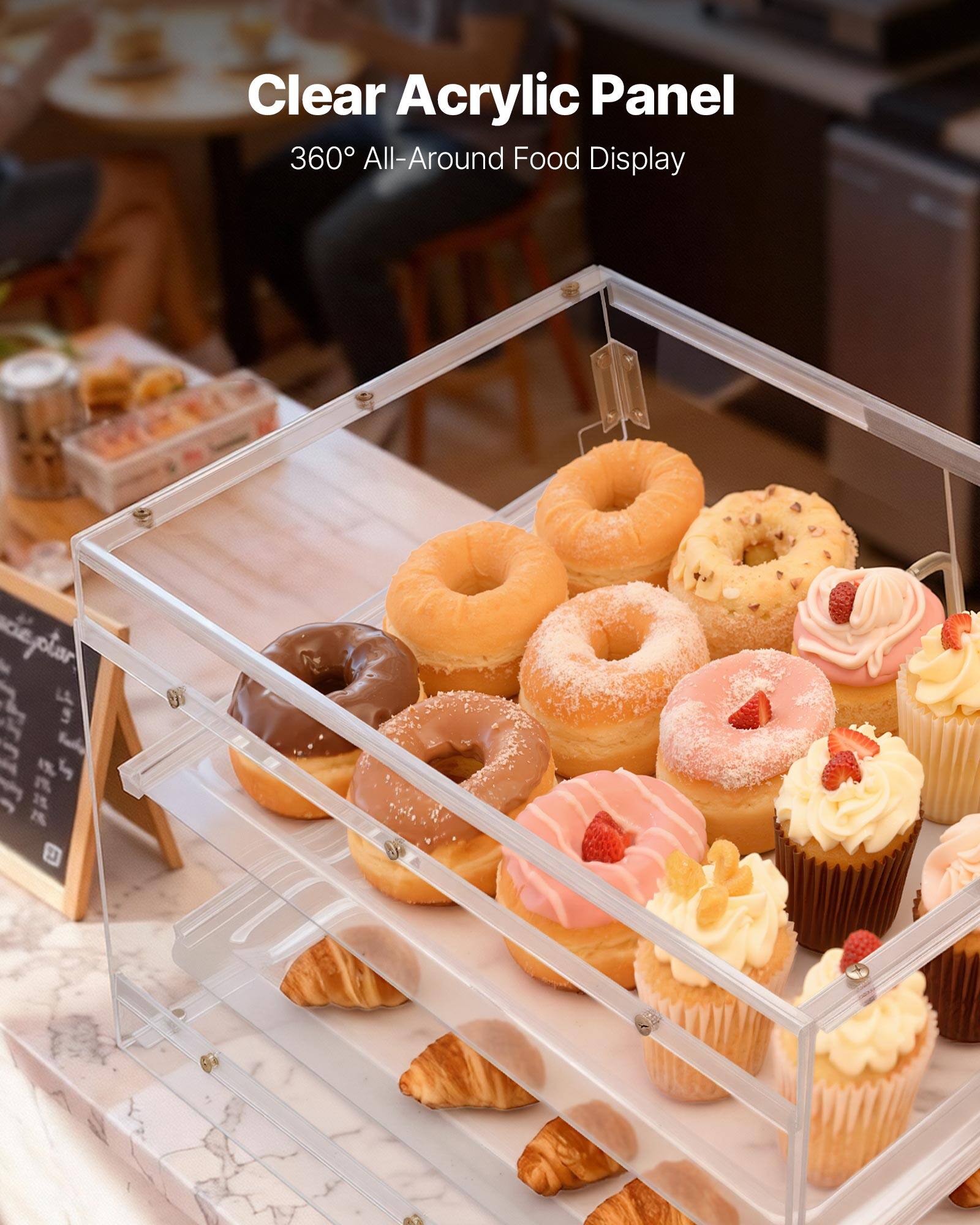 Clear Acrylic Panel  
360° All-Around Food Display