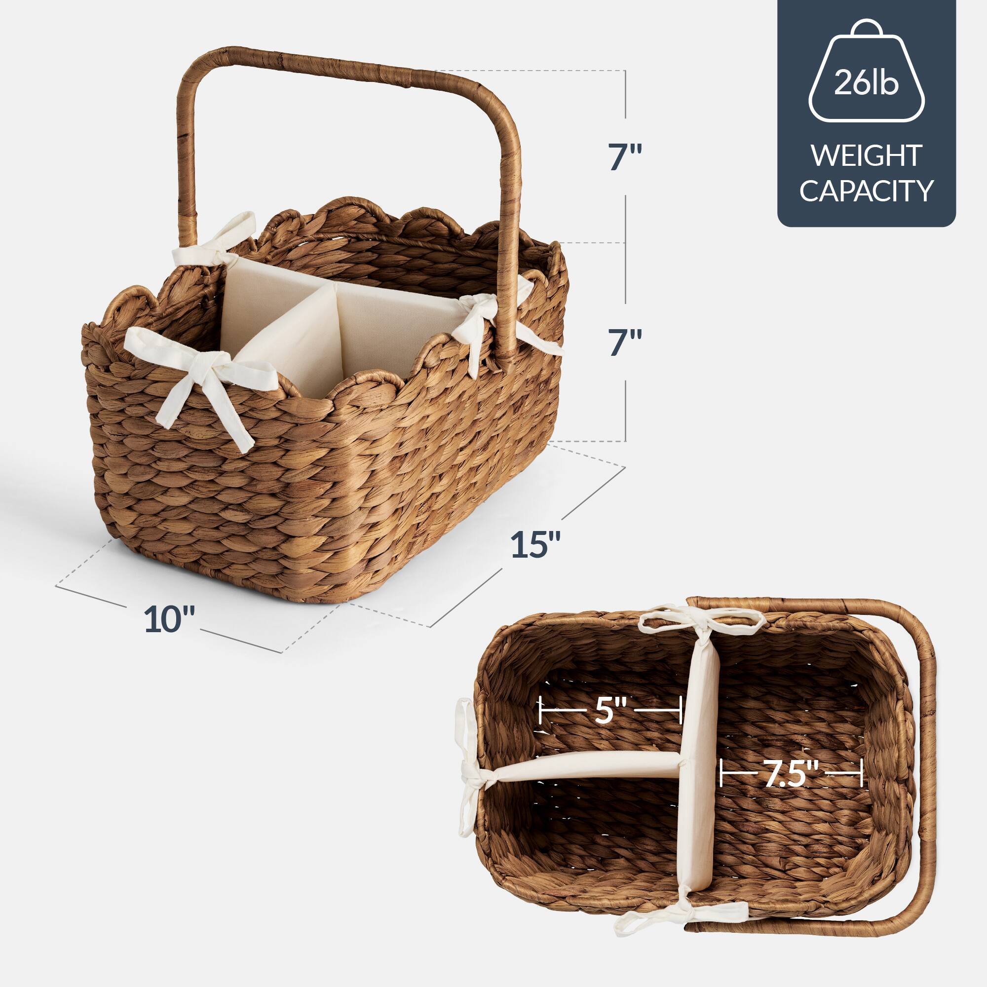 26lb WEIGHT CAPACITY  
7"  
15"  
10"  
5"  
7.5"