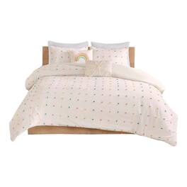 Gracie Mills - Caius Playful Elegance Cotton Jacquard Pom Pom Comforter Collection - Multi