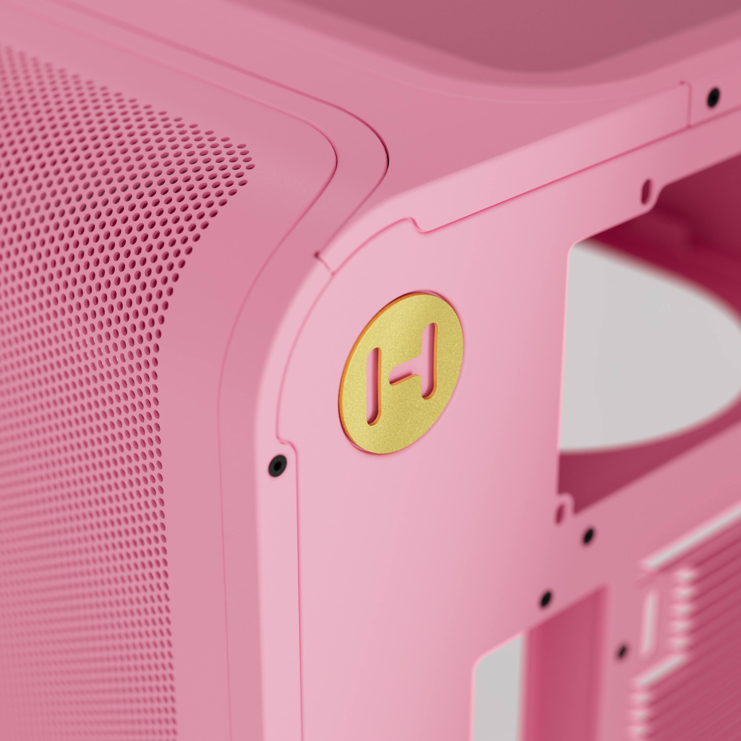 Back. HYTE - HYTE X50 Modern Performance ATX Mid-Tower PC Gaming Case - Strawberry Milk.