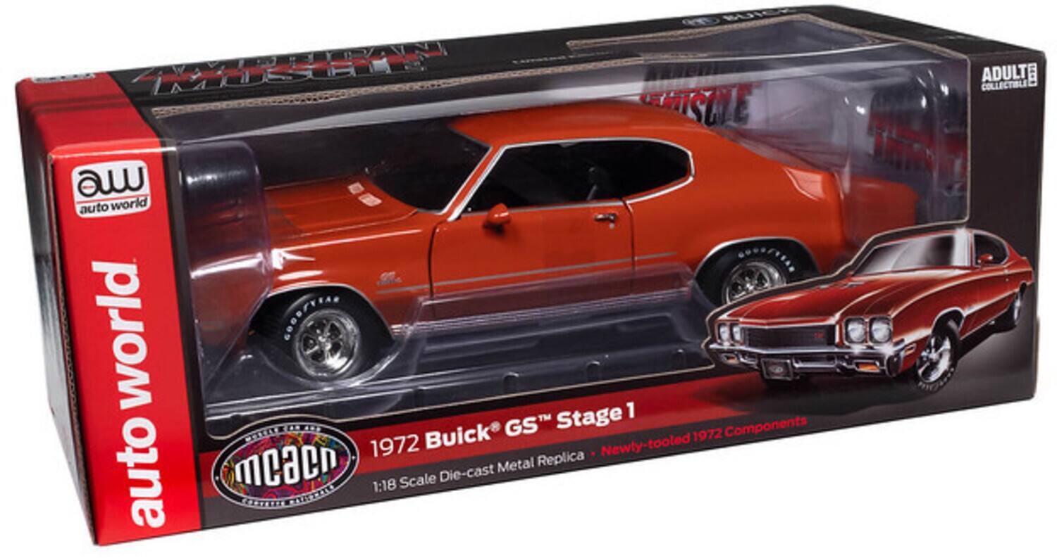 PopMarket - American Muscle 1972 Buick GS Hardtop MCACN - Flame Orange 1/18 Scale Diecast - COLLECTIBLES - Multicolor price history on PriceWatchPro
