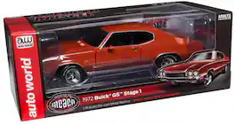 PopMarket - American Muscle 1972 Buick GS Hardtop MCACN - Flame Orange 1/18 Scale Diecast - COLLECTIBLES - Multicolor
