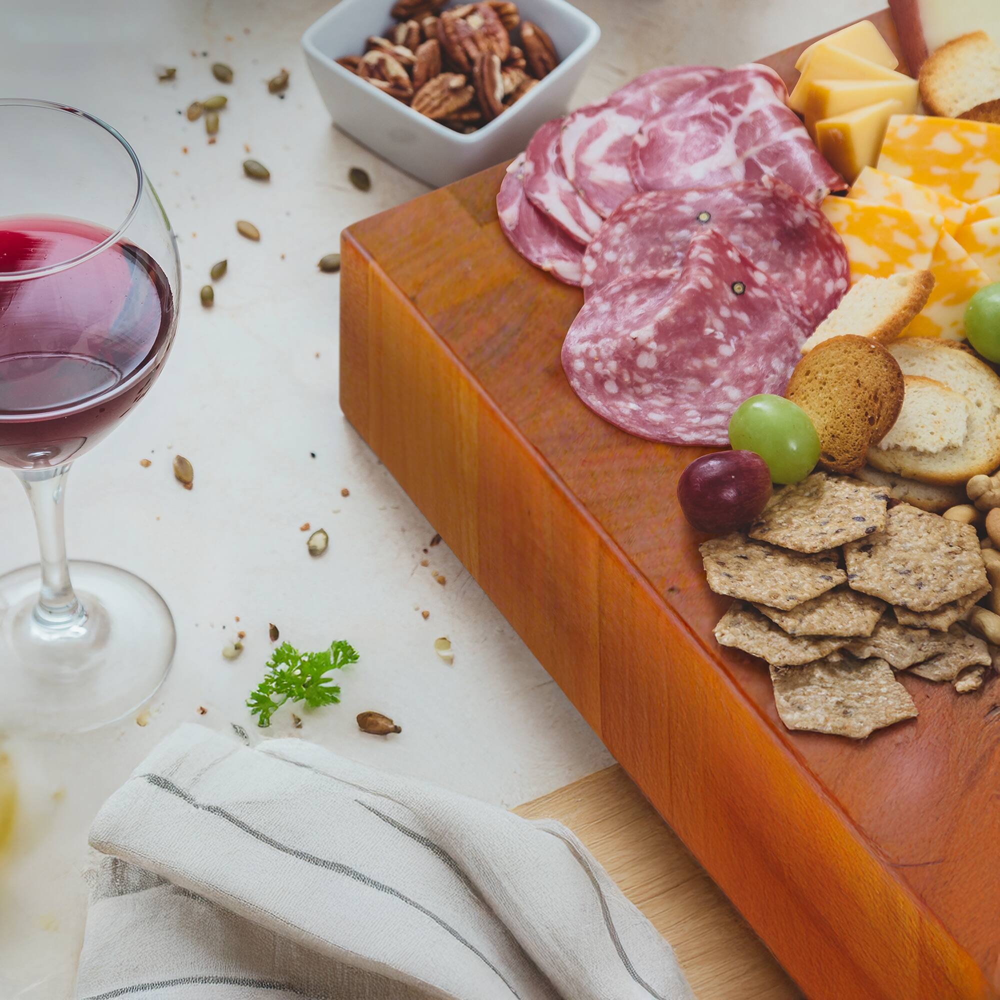 Alt View 7. John Boos - John Boos Small Cherry Wood End Grain Cutting Board for Kitchen, 14" x 14" x 3" - Cherry.