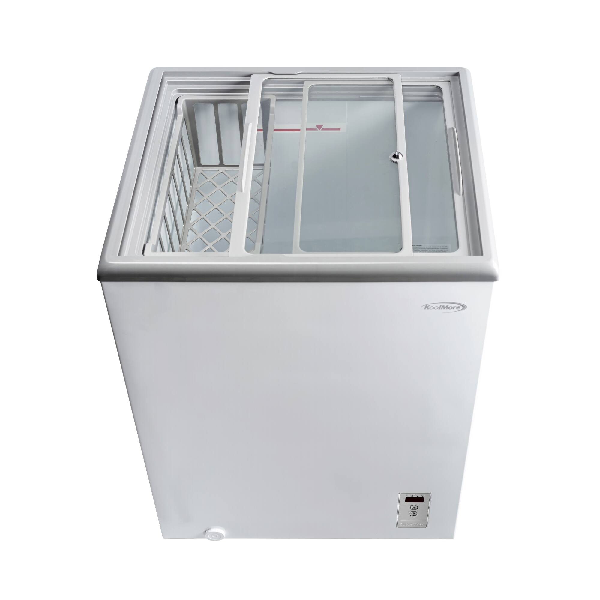 Alt View 3. Koolmore - 24 in. Commercial Flat Top Ice Cream Display Freezer, 5 Cu. Ft. in White (KM-ICD-5C) - White.