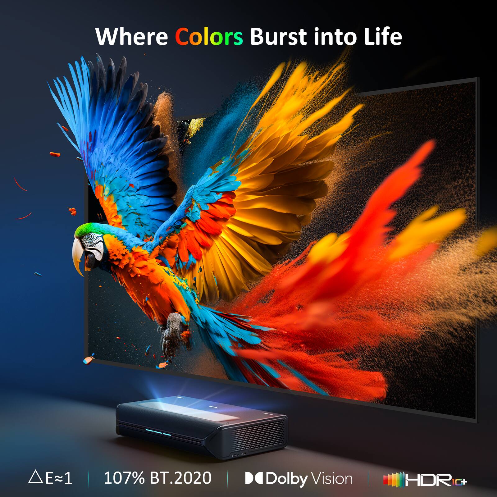 Where Colors Burst into Life

ΔE≈1 | 107% BT.2020 | Dolby Vision | HDR10+