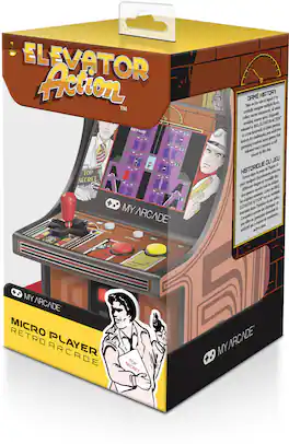 DGUNL-3240 Elevator Action Micro Player Retro Arcade Macine - 6.75 IN