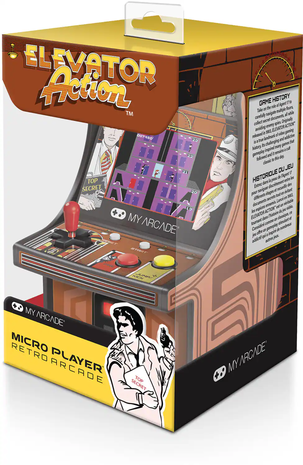 DGUNL-3240 Elevator Action Micro Player Retro Arcade Macine - 6.75 IN