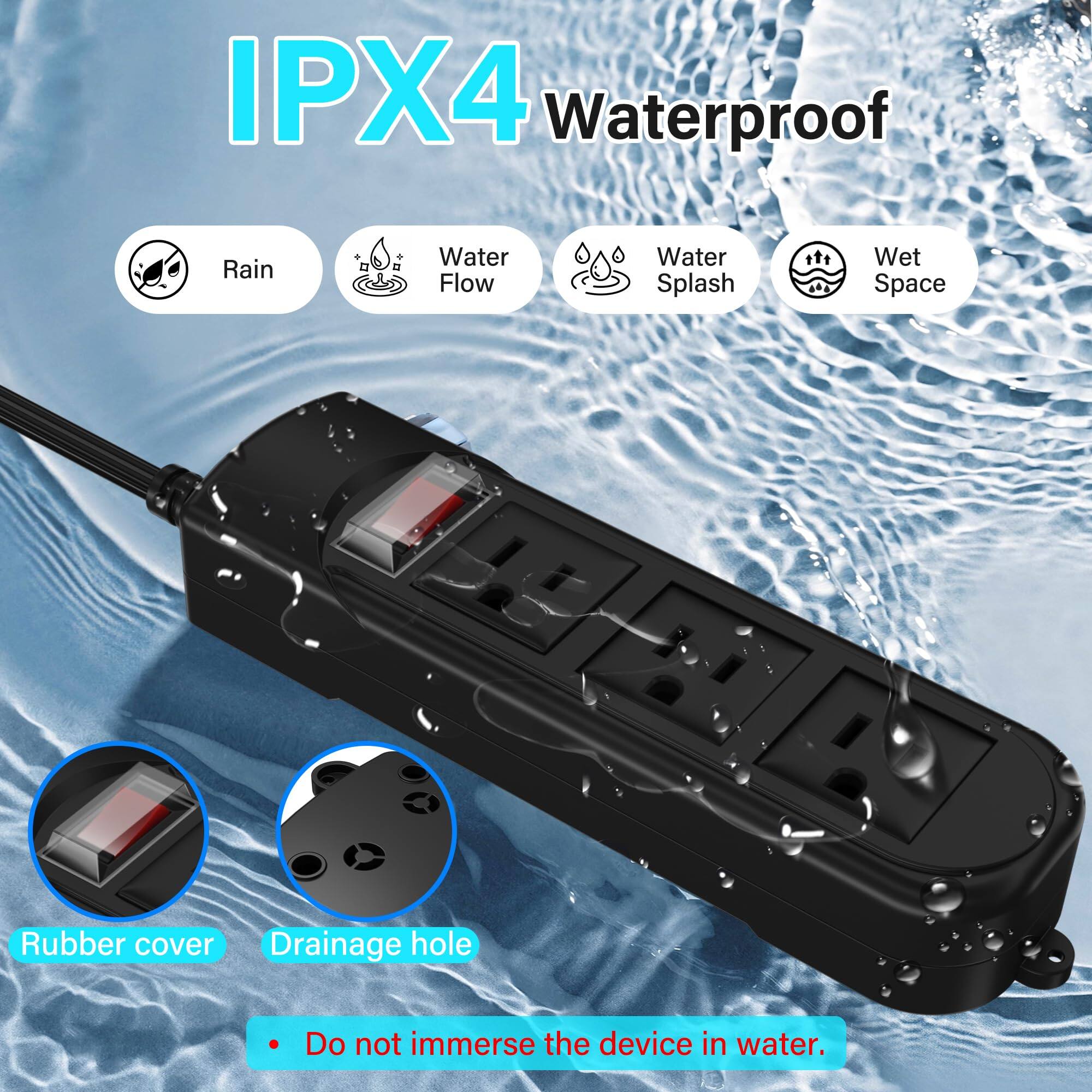 IPX4 Waterproof

- Rain
- Water Flow
- Water Splash
- Wet Space

- Rubber cover
- Drainage hole

Do not immerse the device in water.