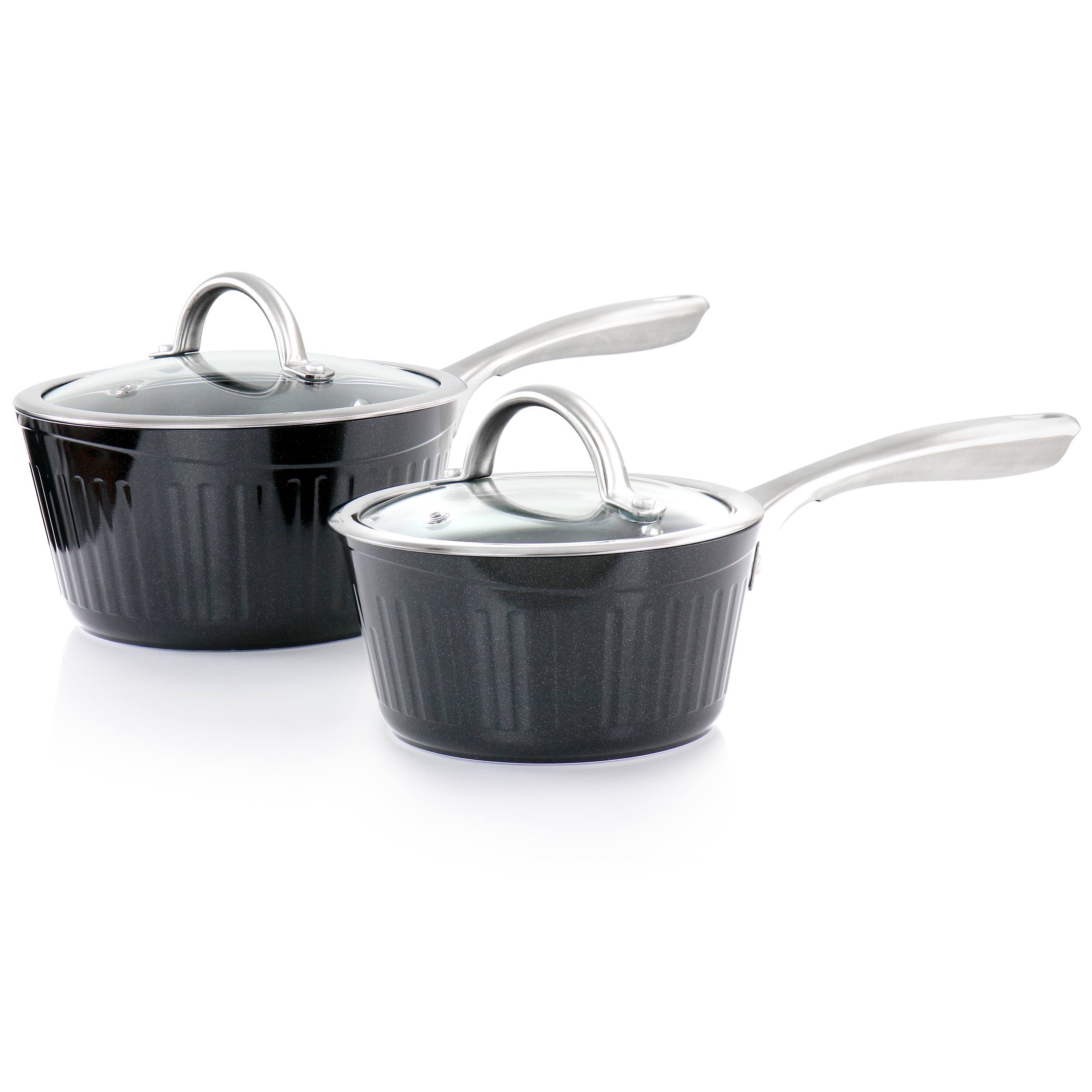 Alt View 2. Kenmore - Kenmore Logan 10 Piece Aluminum Nonstick Cookware Set in Black with Wood Utensils - Black.