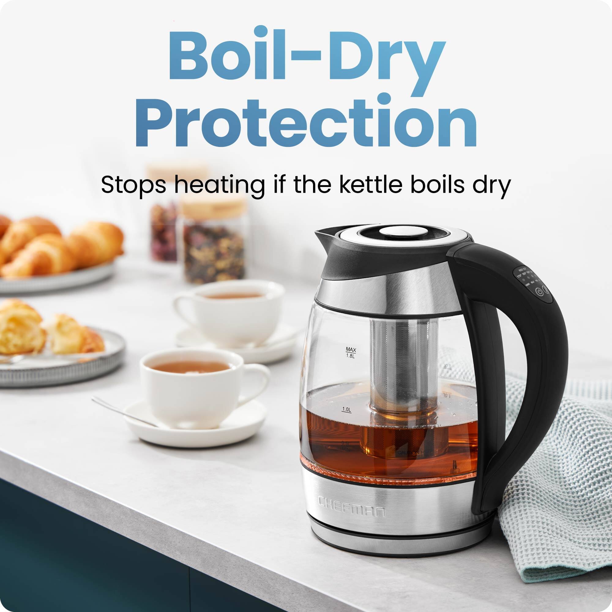Boil-Dry Protection  
Stops heating if the kettle boils dry