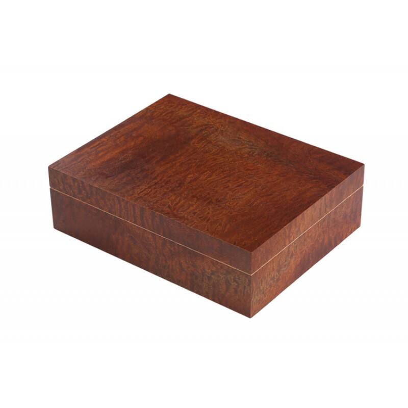 Left. Prestige - Vizcaya Makore Humidor - Makore Pommel Wood Finish.