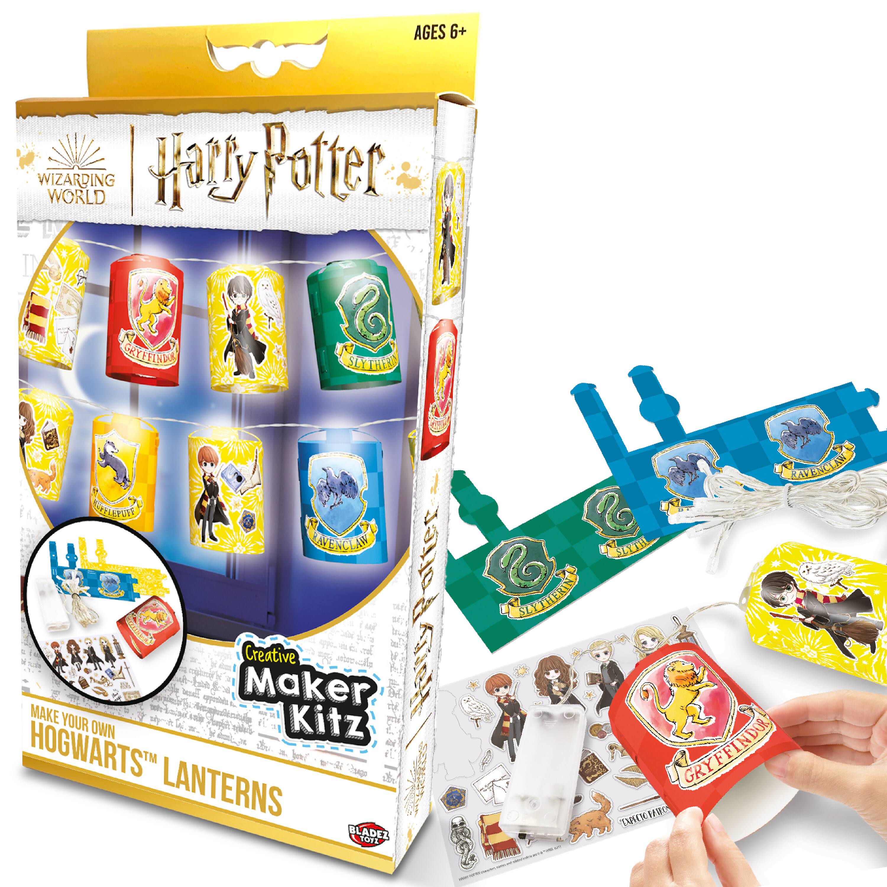 AGES 6+  
WIZARDING WORLD Potter  
GRYFFINDOR  
SLYTHERIN  
RAVENCLAW  
Creative Maker Kitz  
MAKE YOUR OWN HOGWARTS LANTERNS  
BLADEZ TOY