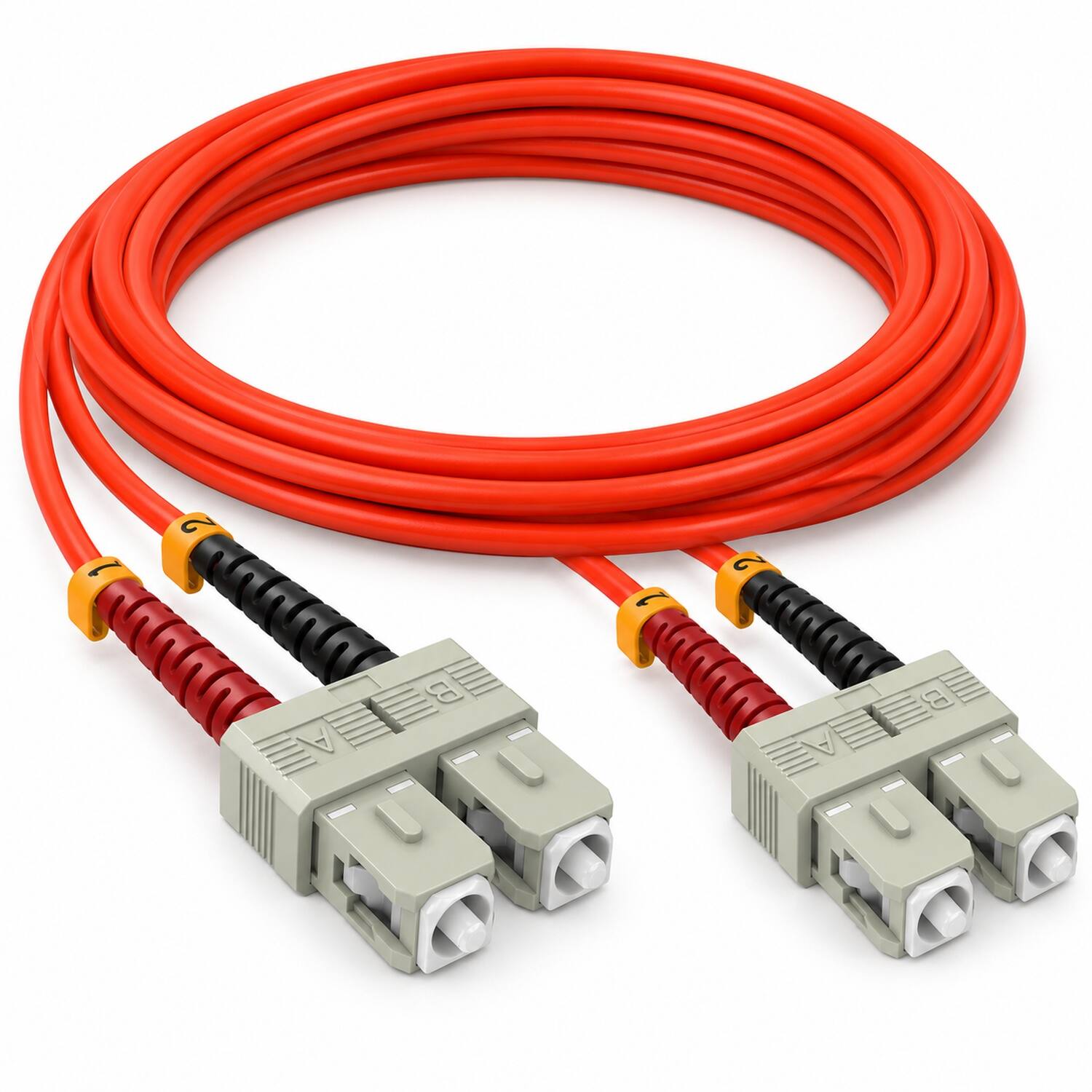 Front. Sanoxy - 5m SC/SC Duplex 62.5/125 Multimode OM1 Fiber Optic Cable - Multi.