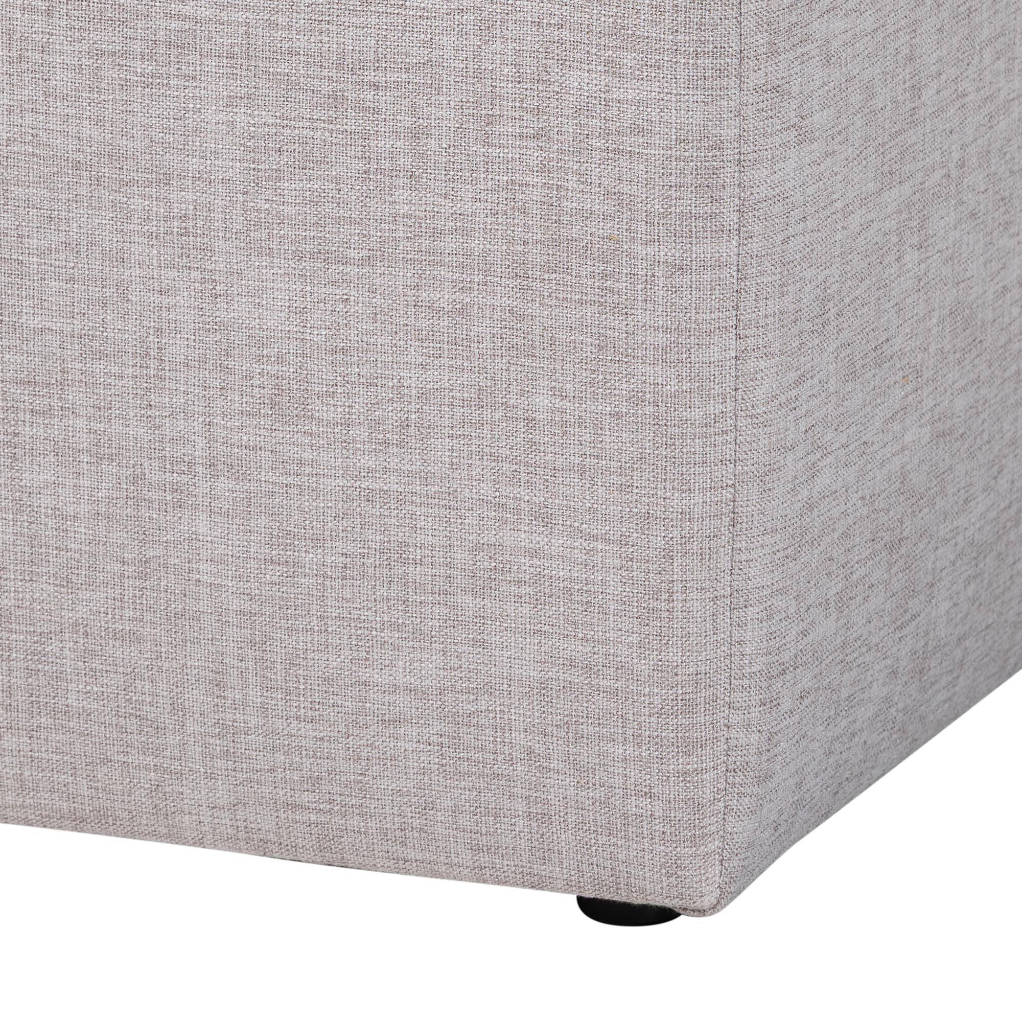 Back. Baxton Studio - Corinne Modern and Contemporary Fabric Upholstered Ottoman - Light Grey.
