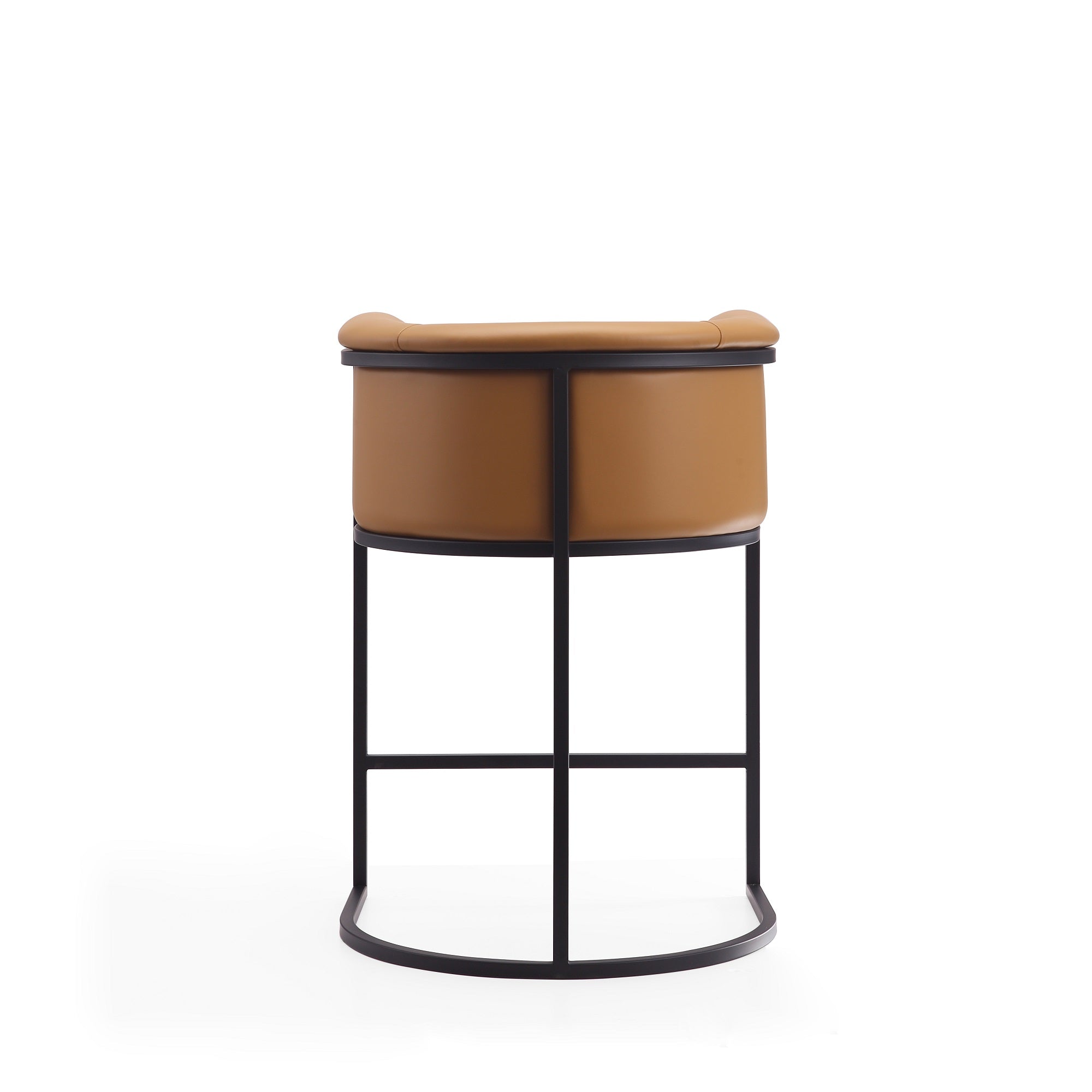 Back. Manhattan Comfort - Cosmopolitan Mid-Century Modern Metal Upholstered Counter Stool - Camel.