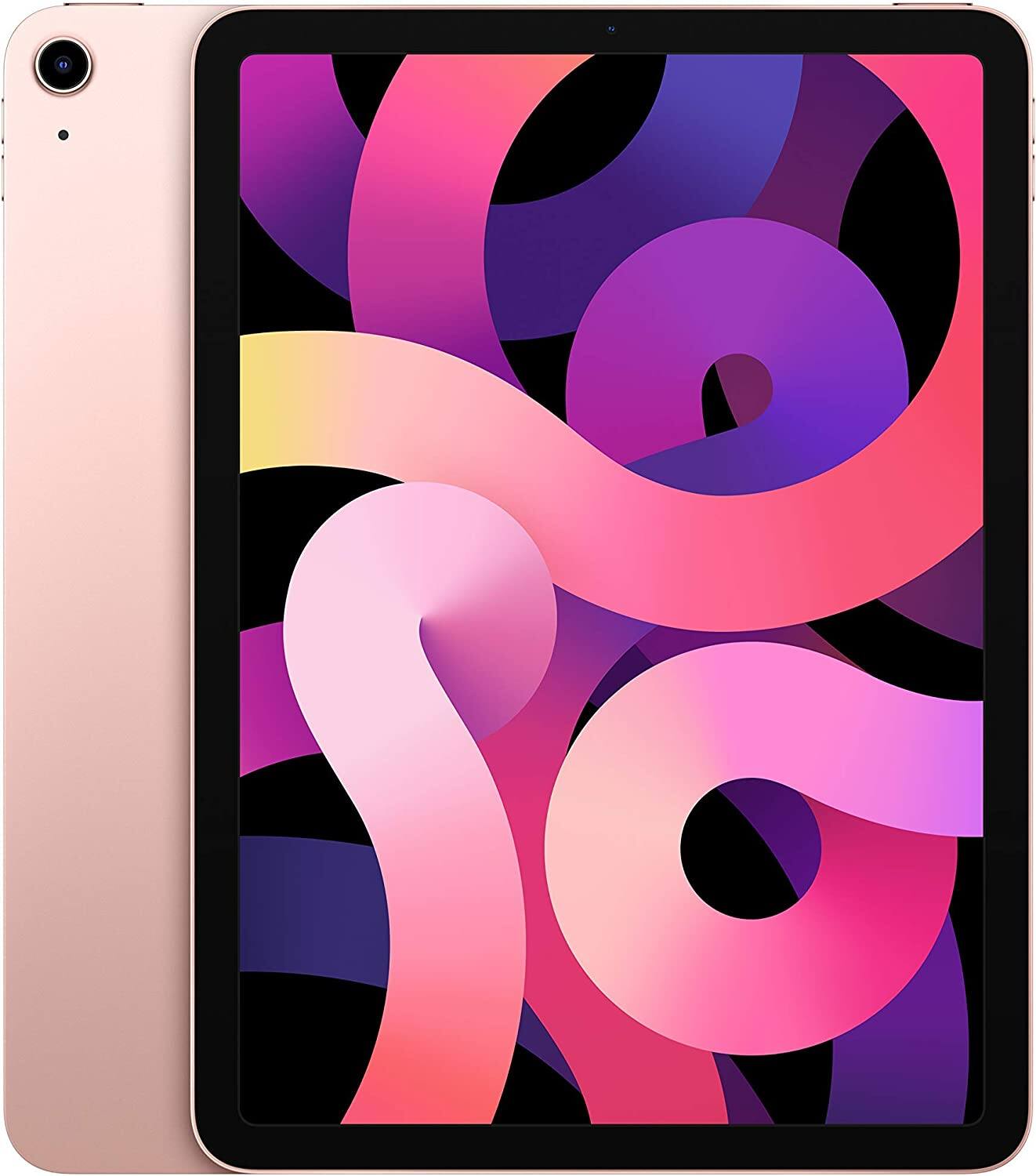 Front. Apple - Certified Refurbished - Apple 10.9-Inch iPad Air - (4th Generation) Wi-Fi + Cellular - 256GB - Rose gold.