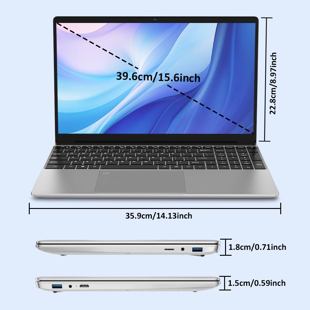 - 39.6cm/15.6inch
- 22.8cm/8.97inch
- 35.9cm/14.13inch
- 1.8cm/0.71inch
- 1.5cm/0.59inch