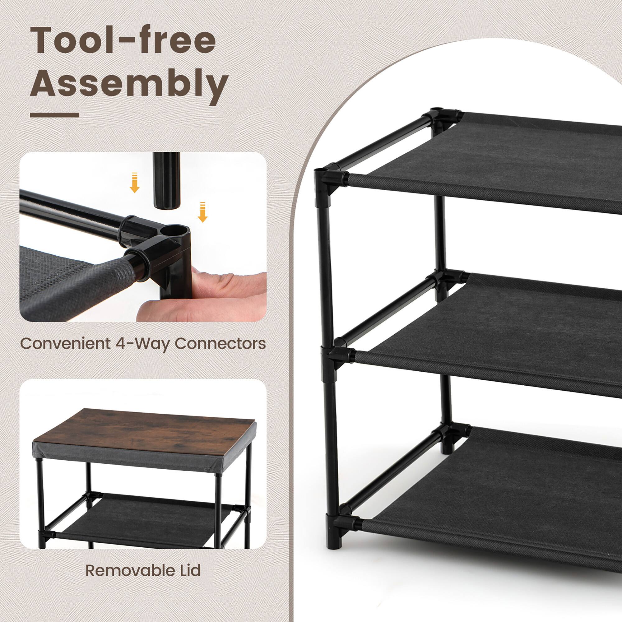 Tool-free Assembly  
Convenient 4-Way Connectors  
Removable Lid