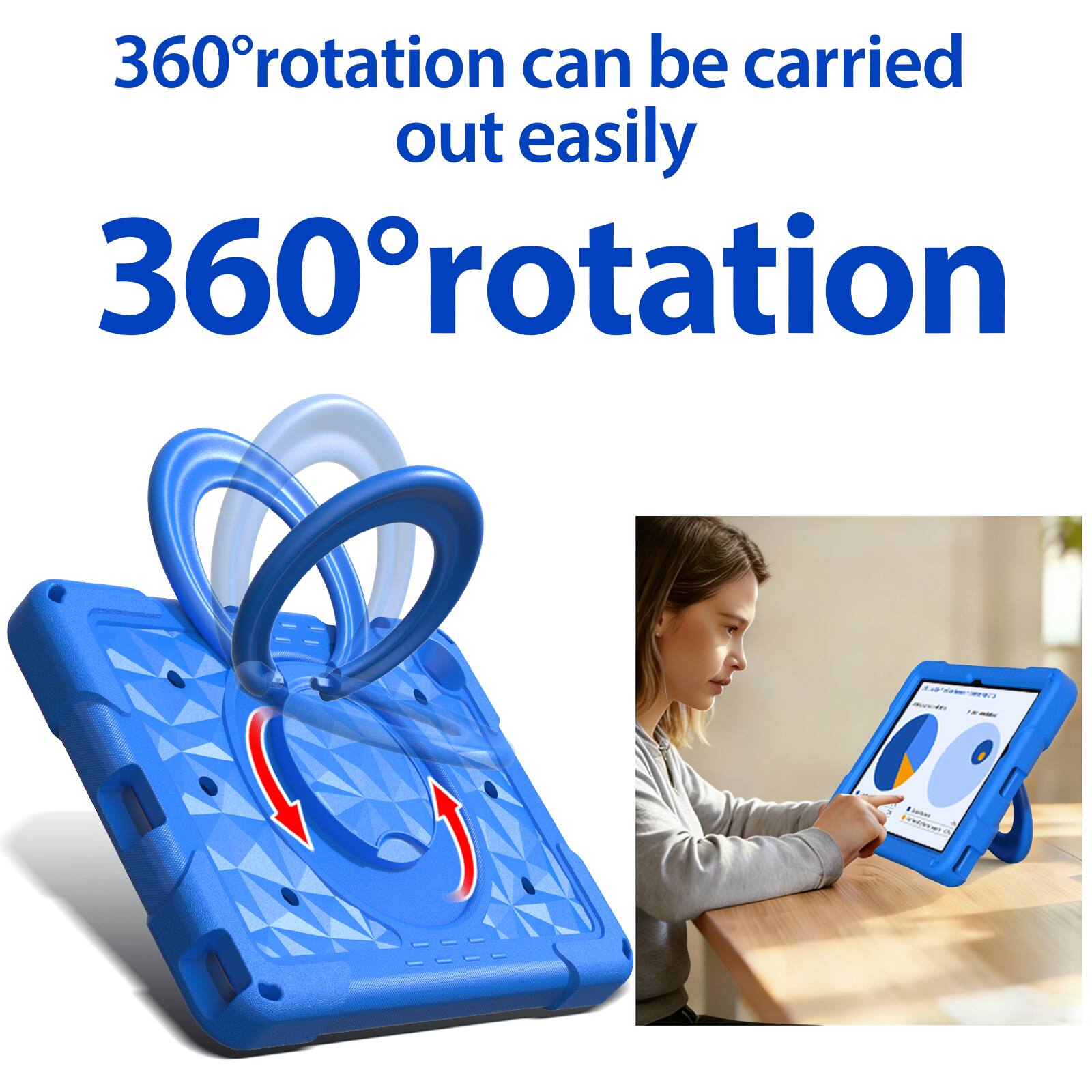 360° rotation can be carried out easily  
360° rotation