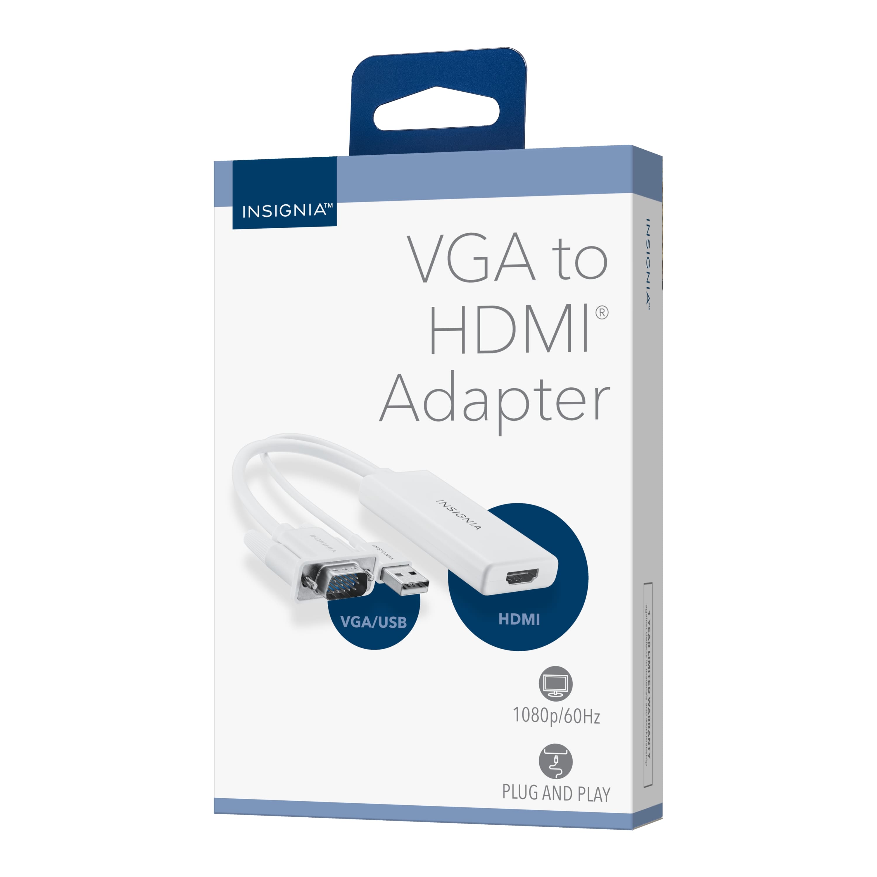 INSIGNIA VGA to HDMI Adapter
INSIGNIA VGA/USB HDMI 1080p/60Hz
PLUG AND PLAY