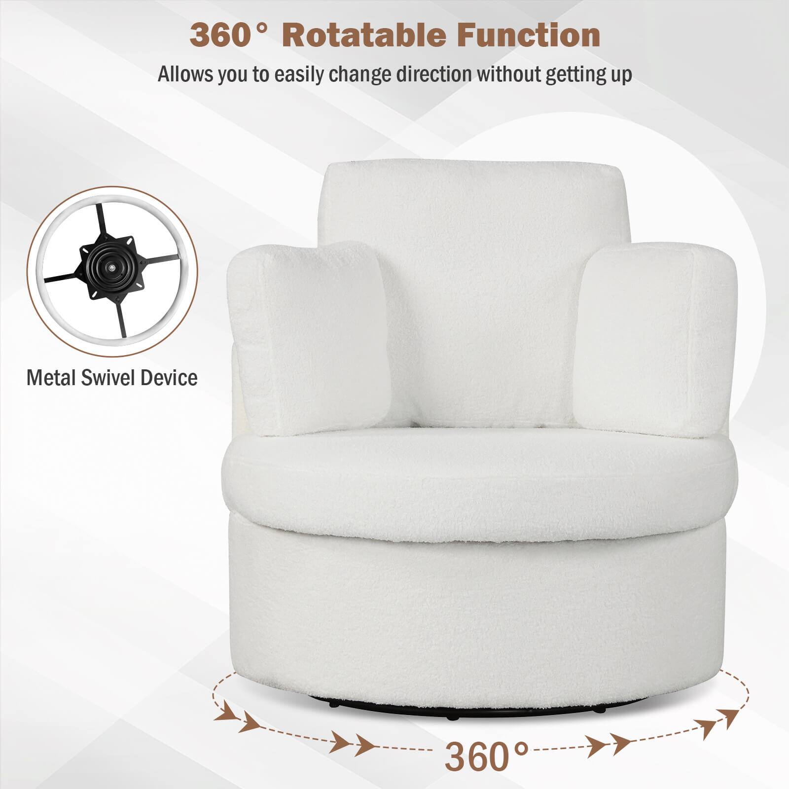 360° Rotatable Function  
Allows you to easily change direction without getting up  

Metal Swivel Device