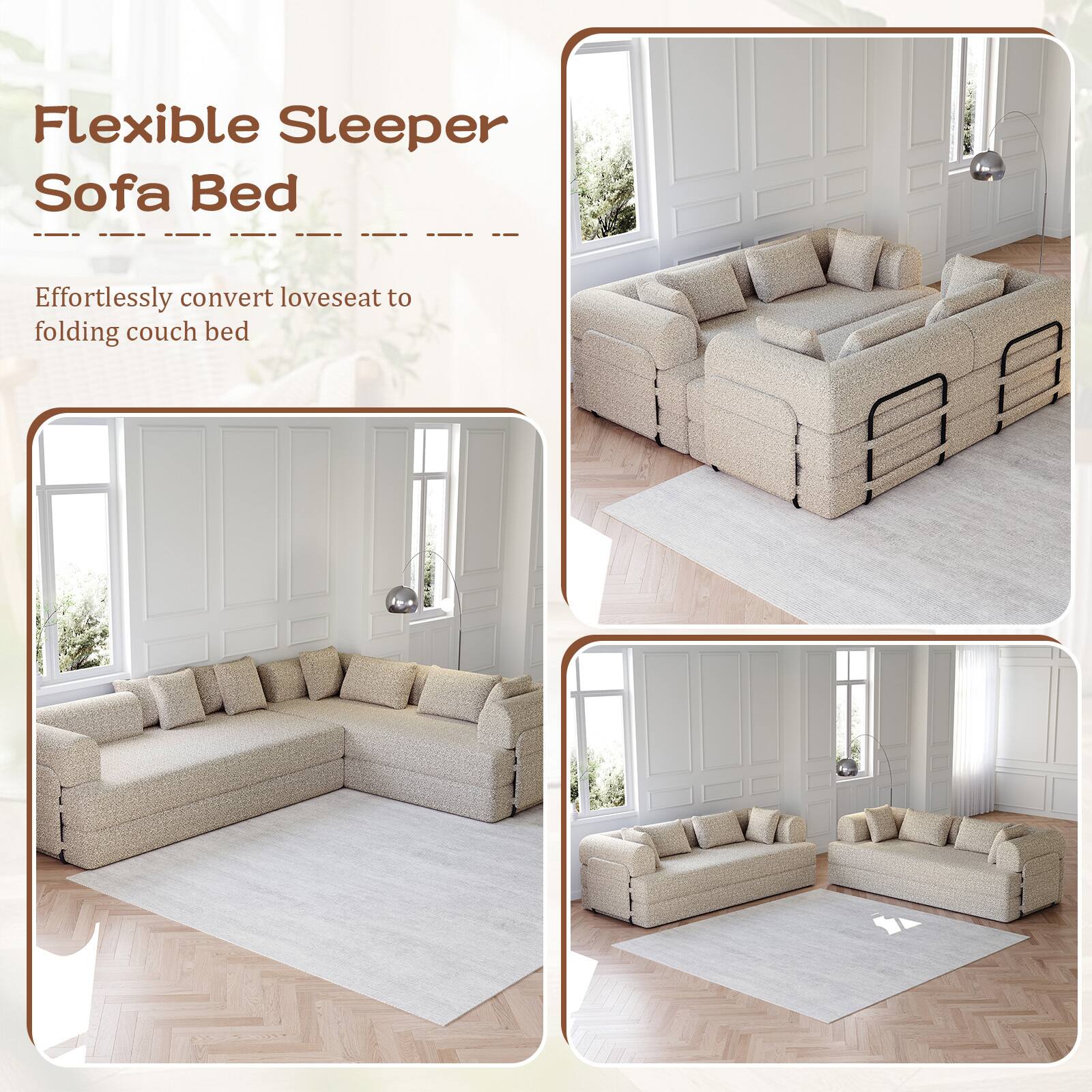 Flexible Sleeper Sofa Bed

Effortlessly convert loveseat to folding couch bed