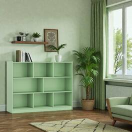 Hivvago - Modern 8-Cube Organizer Shelf – 3-Tier Open Bookcase for Living Room or Study - Green