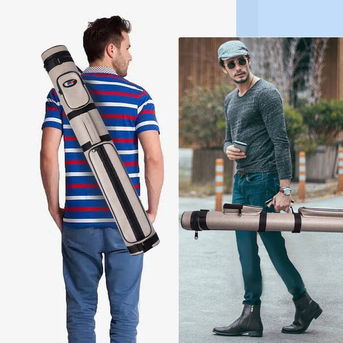 Alt View 3. GSE Games & Sports Expert - 2x2 Oval Hard Billiard Pool Cue Stick Carrying Case, Billiard Cue Case, Billiard Accessories - Grey - Grey.