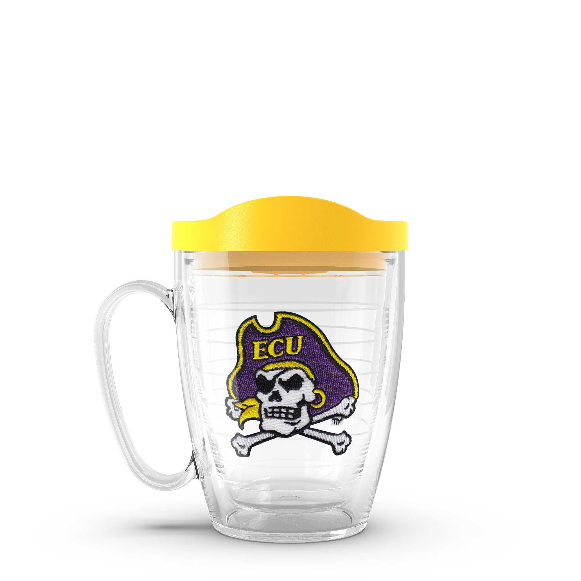 Front. Tervis - ECU Pirates 16oz. Emblem Classic Mug with Lid - Multicolor.