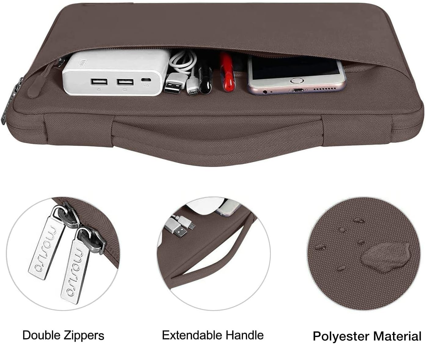 worno mosiso

Double Zippers
Extendable Handle
Polyester Material