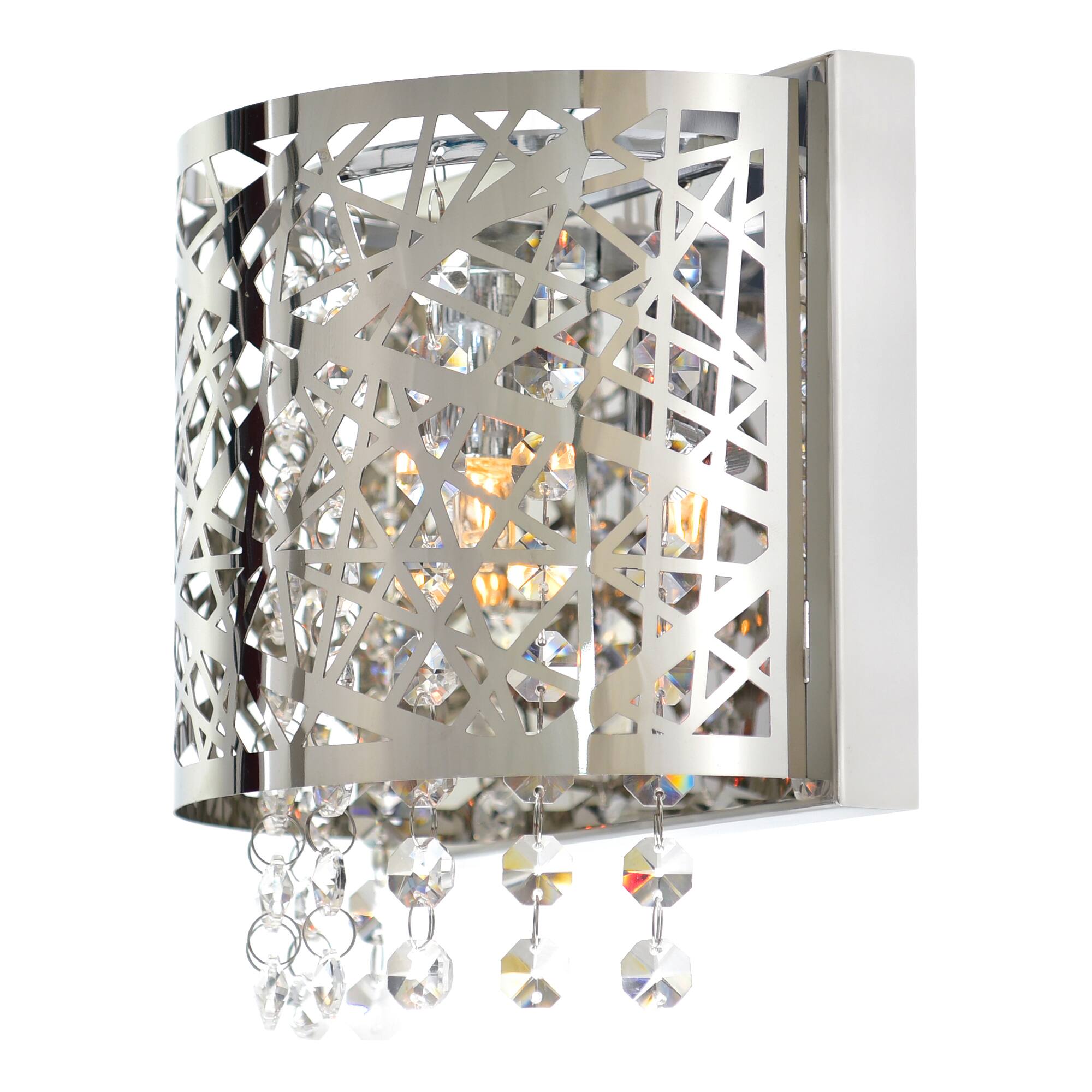 Left. CWI Lighting - Eternity 1 Light Bathroom Sconce With Chrome Finish - Stainless Steel.