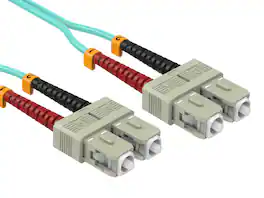 Cable Leader - OM4 SC to SC Fiber Optic Patch Cable Multimode 50/125 Duplex for Patch Panels, Media Converters, Switches - Aqua