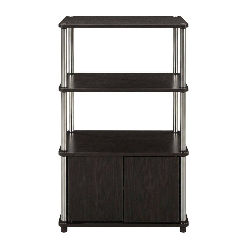 Alt View 3. FurniFact - TV stand in sleek design with ample storage and sturdy build - Brown.