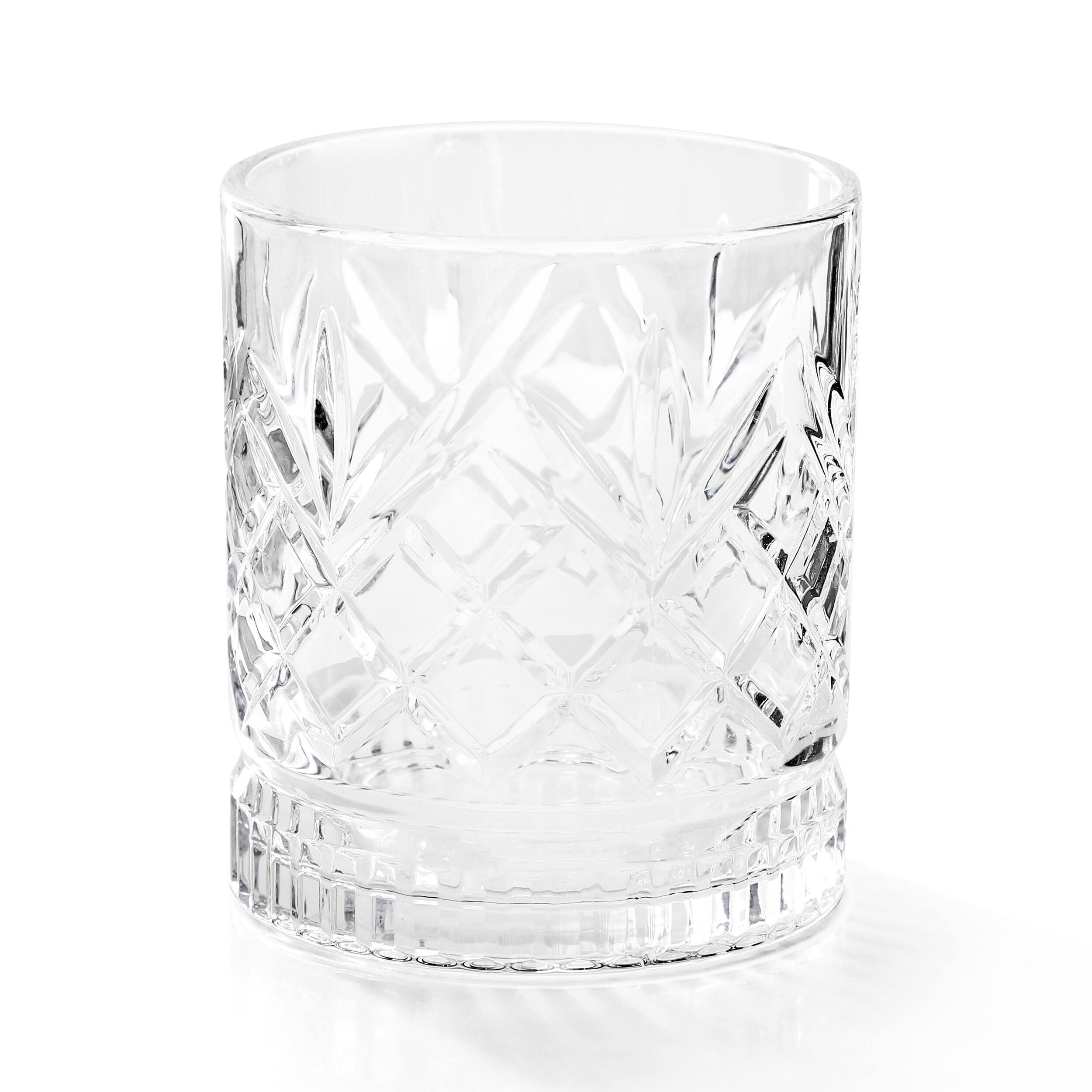 Alt View 1. Gibson - Gibson Home 4 Piece 13 Ounce Diamond Embossed Double Old Fashioned Glassware Set - Clear.