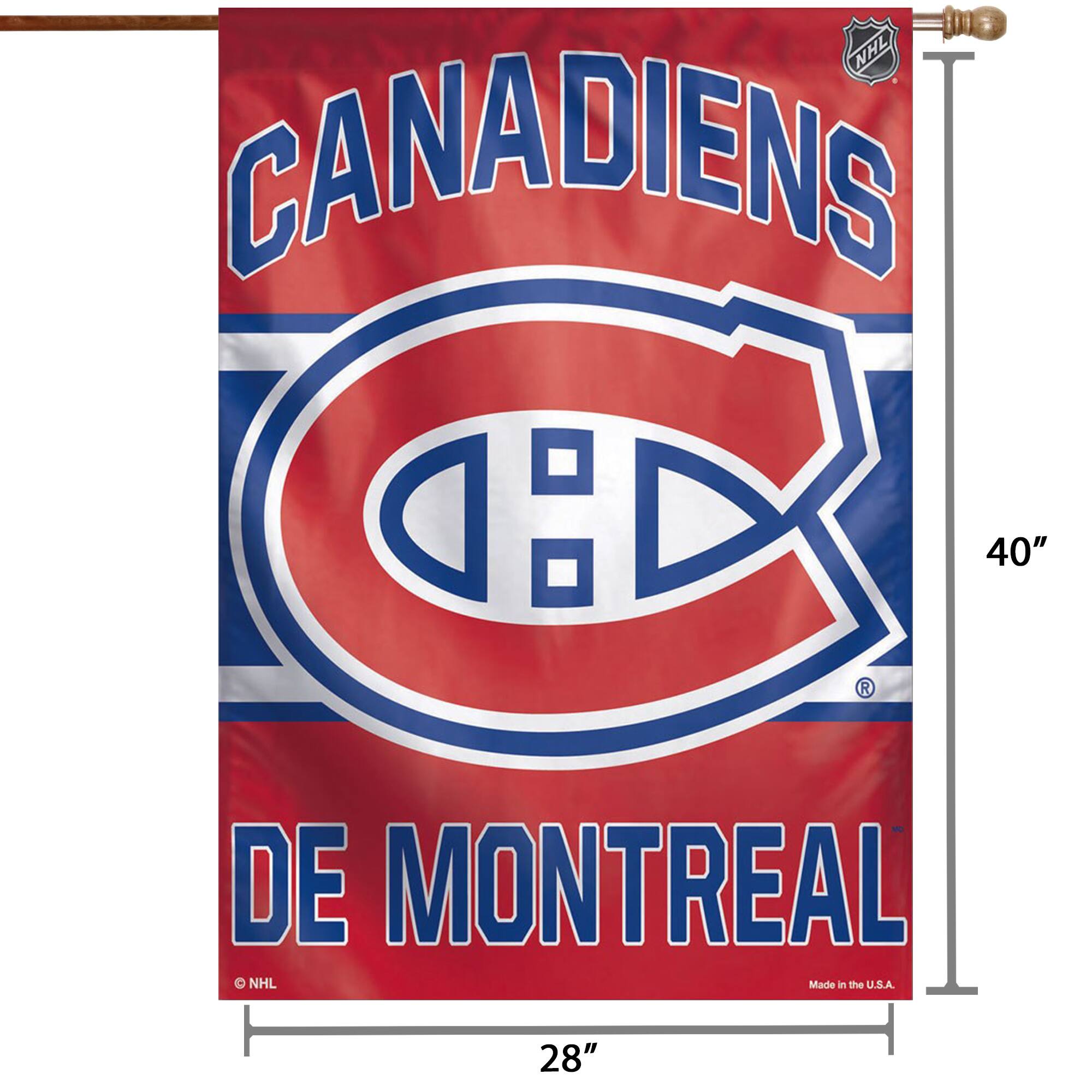 NHL CANADIENS  
DE MONTREAL  

40"  
28"  

Made in the U.S.A.